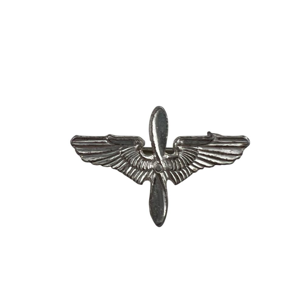 WWII Army Air Corps Propeller wings Sterling Silver Pin Small Brooch